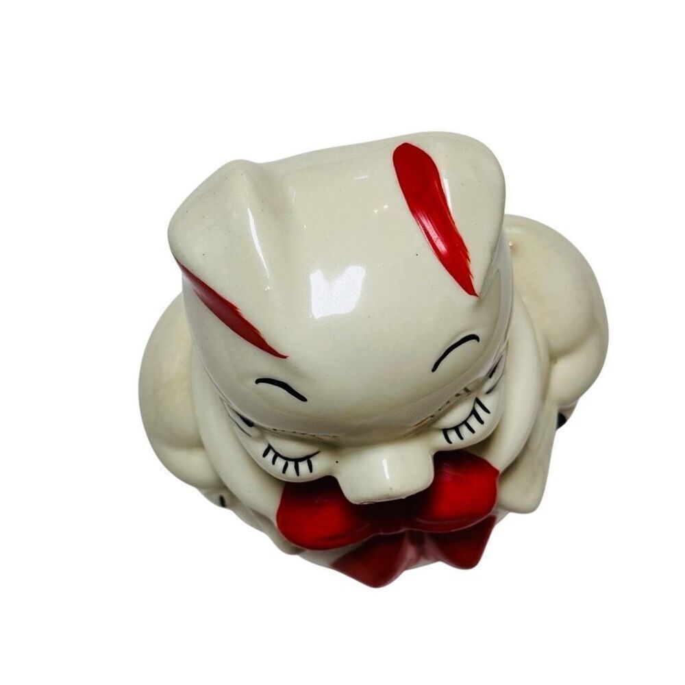 Shawnee American Bisque Vintage Polka Dot Smiling Pig Sugar Jar Ceramic - Picture 6 of 10
